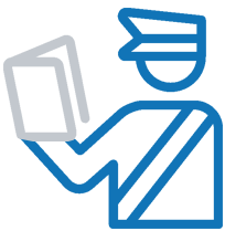 International Pallet Shipping paperwork being reviewed by customs official